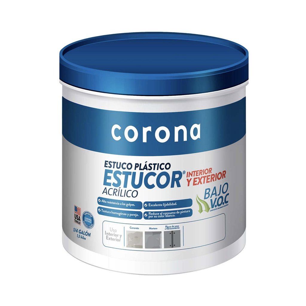 Estuco Plástico Corona Estucor Interior y Exterior - Pinturas y Lacas