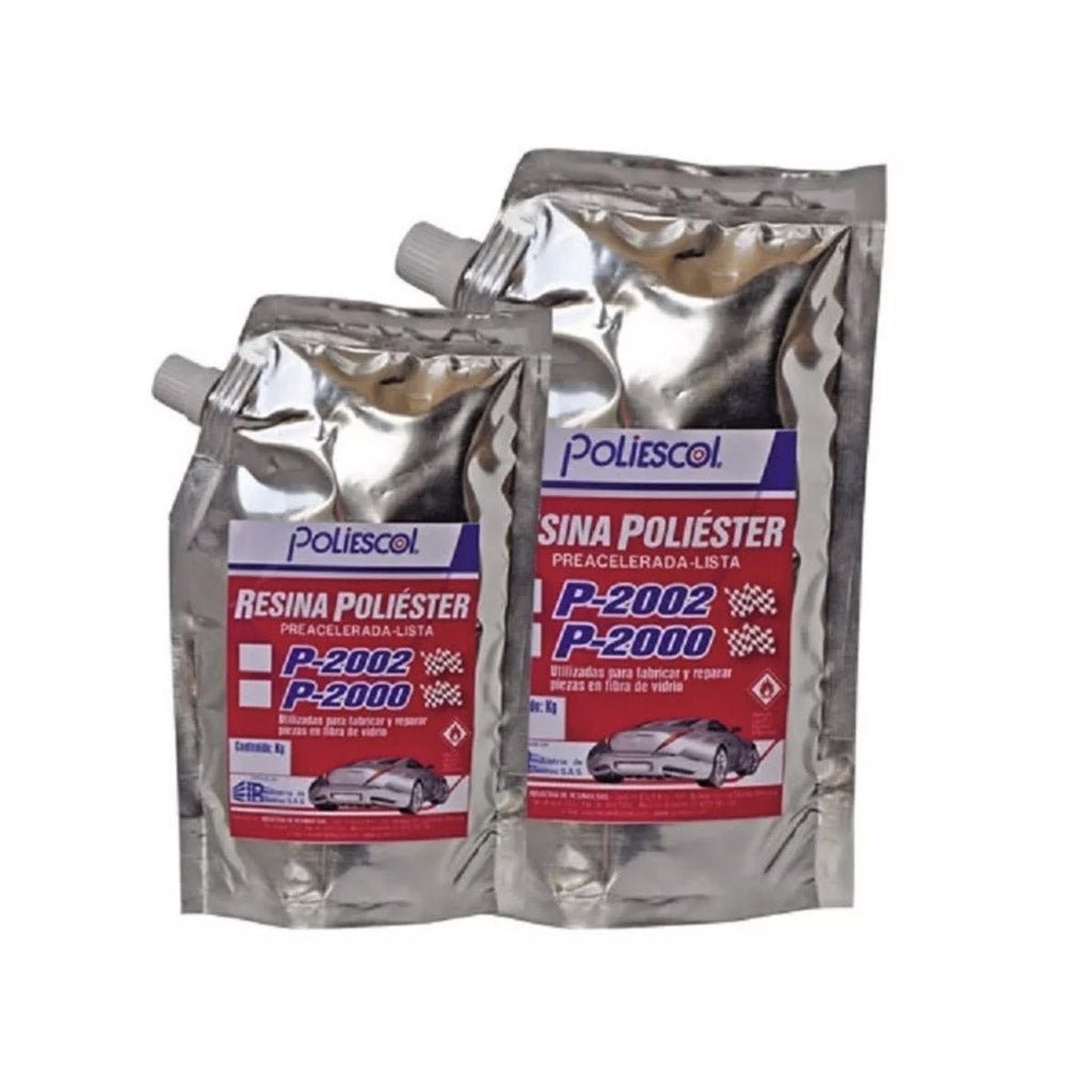 Masilla Poliescol, pasta de poliéster de alto desempeño para rellenar abolladuras y nivelar superficies metálicas.