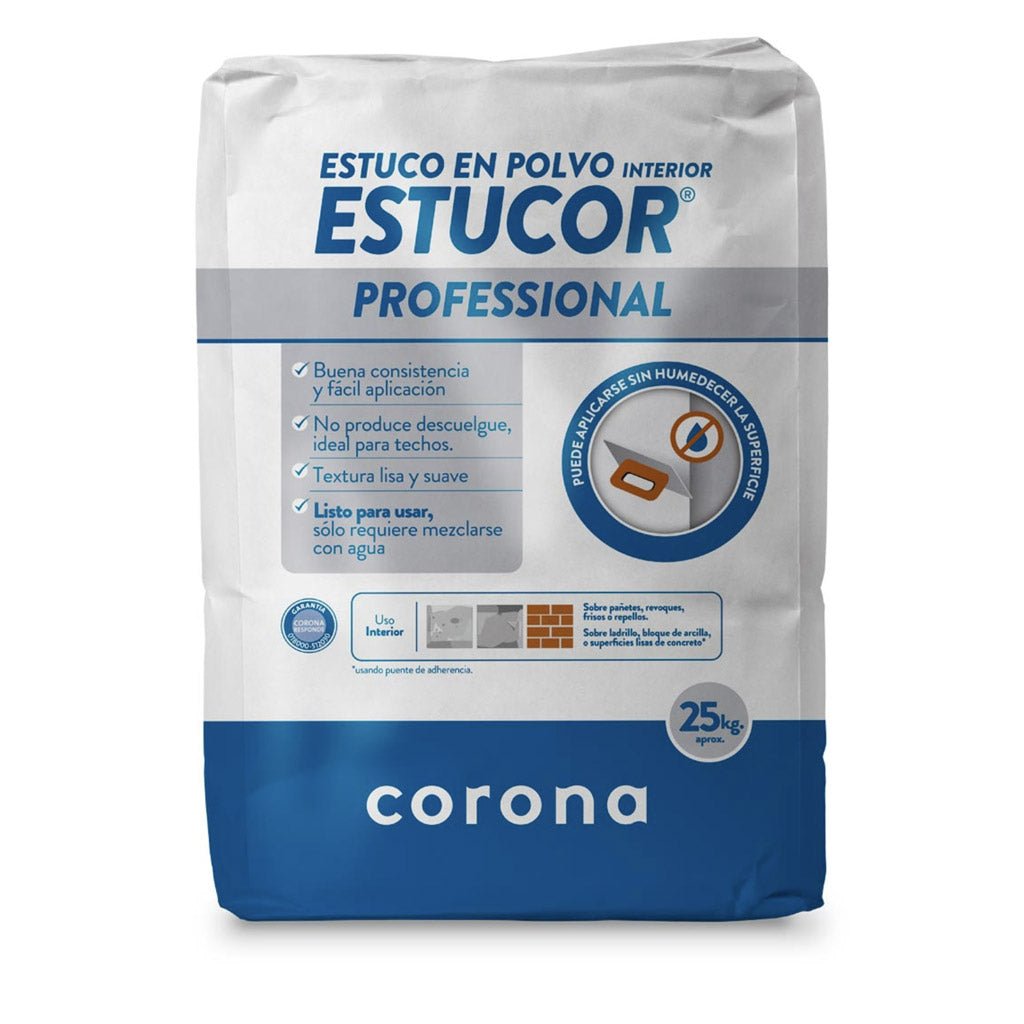 Estuco en Polvo Interior Corona Estucor Profesional - Pinturas y Lacas